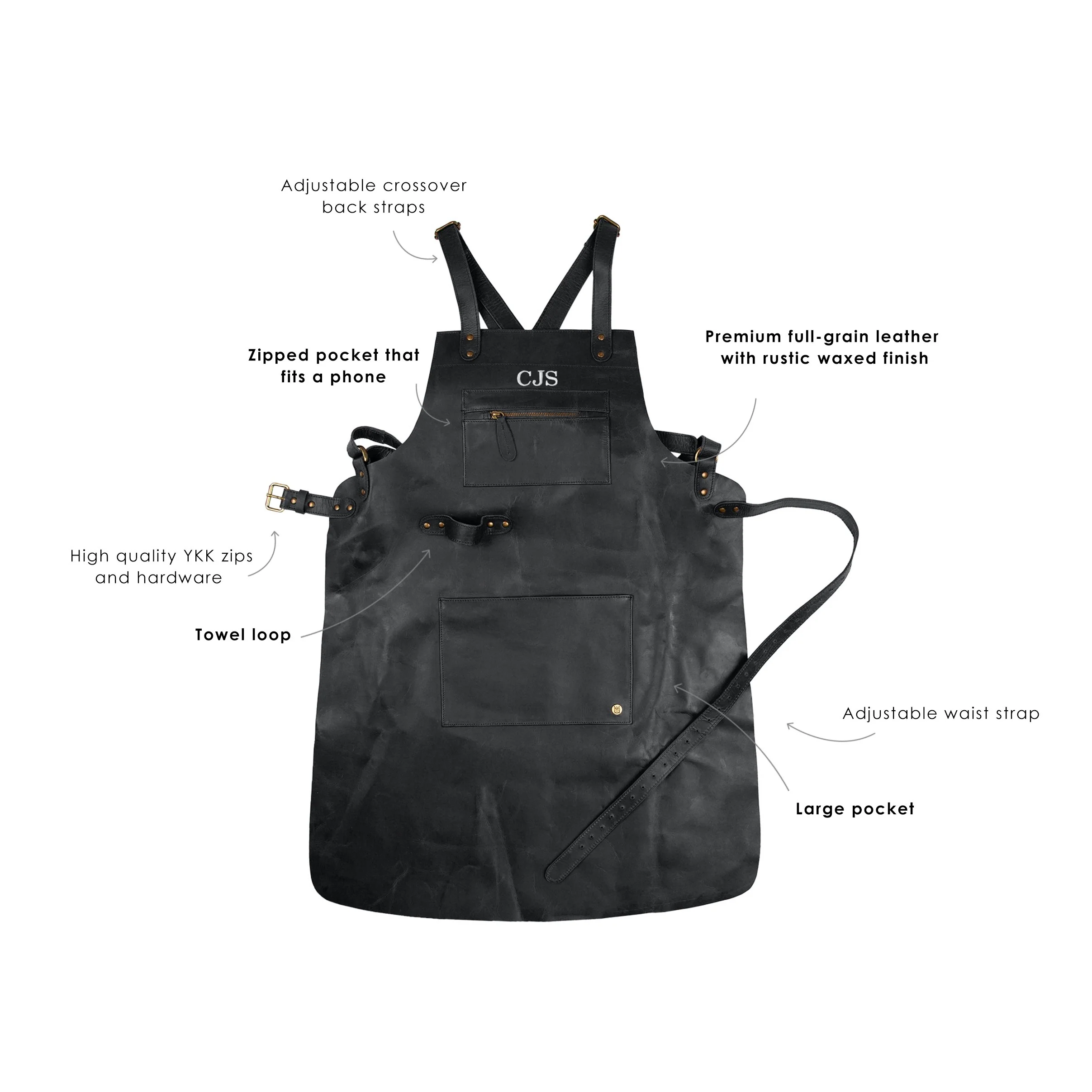 Cross Back Leather Apron - Image 6